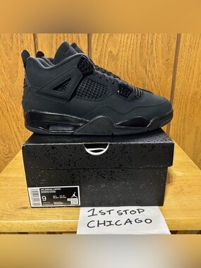 Nike Air Jordan 4 Retro 2025 Black Cat Sneakers FV5029-010 Mens Size 9 NEW